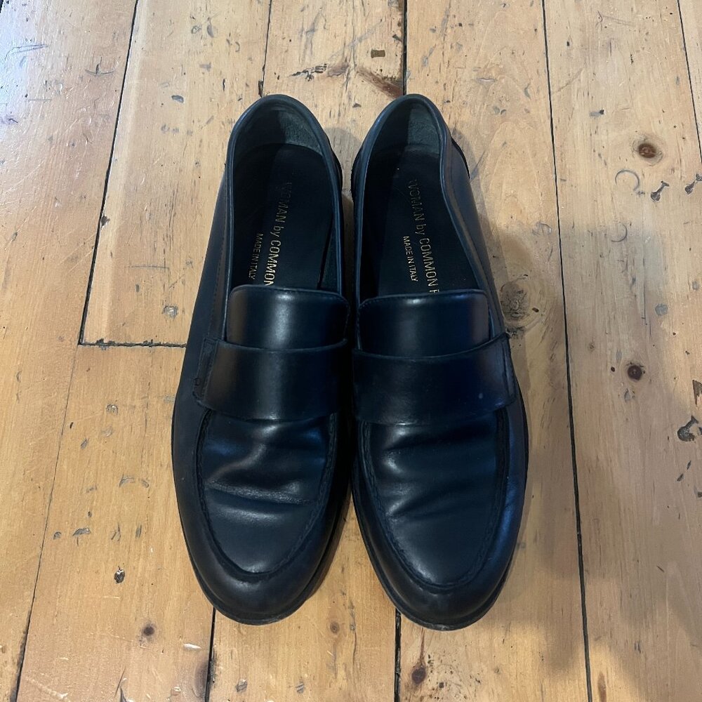 Women by Common Projects black leather loafer